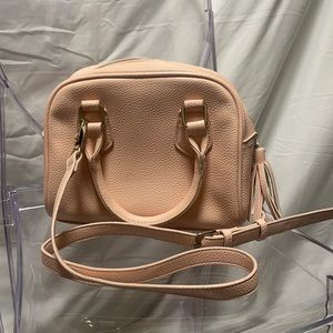 Pink faux leather bag by Forever 21.